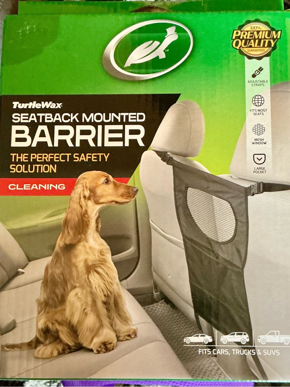 Turtle Wax Seatback Mounted Barrier - Black